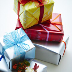 gift boxes with ribbon