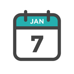 January 7 Calendar Day or Calender Date for Deadlines or Appointment