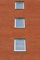 A typical residential building in Sweden form bricks. European architecture. 