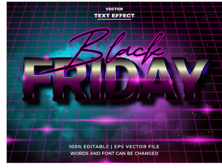 Black Friday 3D editable Text Effect Retro Style