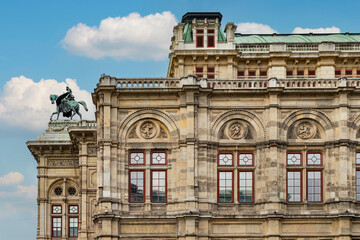 The Opera House in Vienna. Detail of the exterior of the building. - 557237178