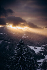 Fototapeta premium sunset over the mountains