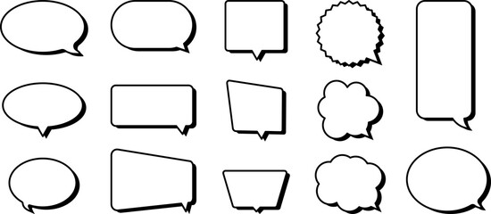Set of shadowed speech bubble. PNG image