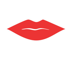 Red erotic female lips in flat style. Mouth with different emotions.