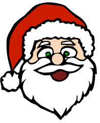 cartoon face of santa claus