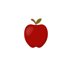 Red fruit Apple. Isolated element, object on a white background. 
