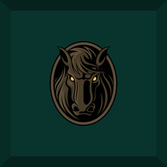 horse head simple logo for symbol or icon