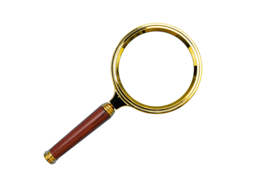 A simple magnifying glass over white background.