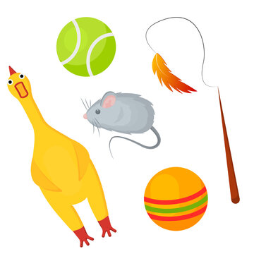 Vector image of a toy for
pets. The concept of pet care. A pet store design element for a website, application, etc.