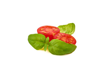 Fresh cherry tomatoes, isolated on white background.