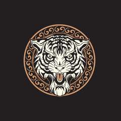 Tiger anger. Vector illustration of a tiger head.	
