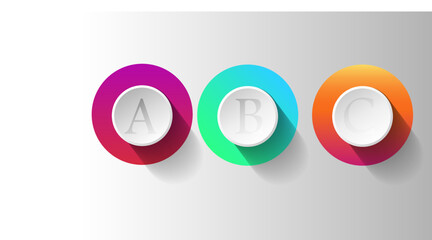 Set of vector-coloured buttons
