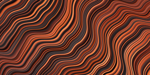 Fototapeta premium Dark Orange vector texture with wry lines.