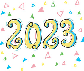 year 2023 inscription with decoration