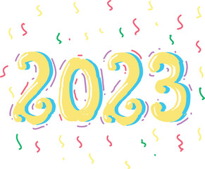 year 2023 inscription with decoration