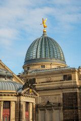 Obraz premium Green cupola of the University of Visual Arts in Dresden Germany