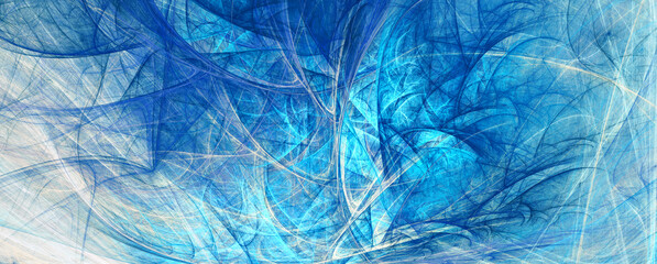 Abstract blue color background. Painting texture. Modern artistic pattern. Fractal artwork for creative graphic design