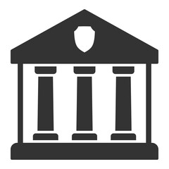 Customs building with columns - icon, illustration on white background, glyph style