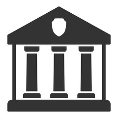 Customs building with columns - icon, illustration on white background, glyph style