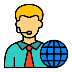 News Reporter Filled Line Icon