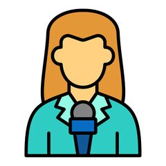 Journalist Filled Line Icon