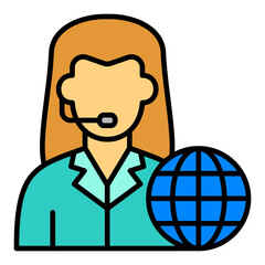 News Reporter Filled Line Icon