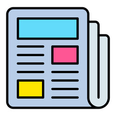 Newspaper Filled Line Icon