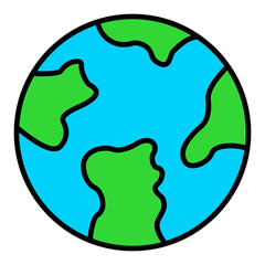 Planet Earth Filled Line Icon