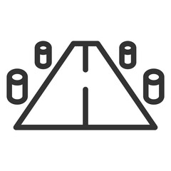Highway - icon, illustration on white background, outline style