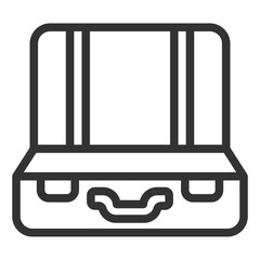 Open suitcase - icon, illustration on white background, outline style