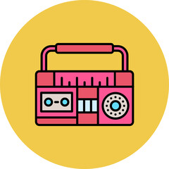 Radio Multicolor Circle Filled Line Icon