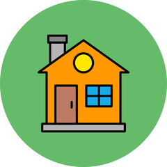 Home Multicolor Circle Filled Line Icon