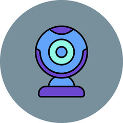 Webcam Multicolor Circle Filled Line Icon