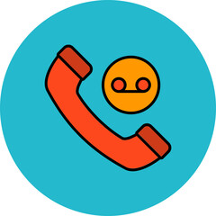 Recorded Call Multicolor Circle Filled Line Icon