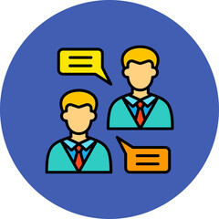 Chatting Multicolor Circle Filled Line Icon