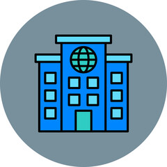 Office Multicolor Circle Filled Line Icon