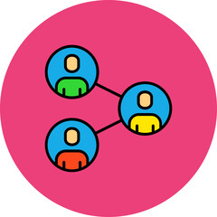 Network Multicolor Circle Filled Line Icon