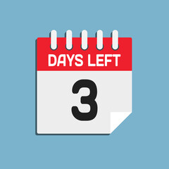 Countdown daily page calendar icon - 3 days left