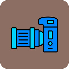Photo Camera Multicolor Round Corner Filled Line Icon
