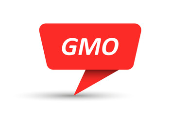 GMO. Vector banner, pointer, sticker, label or speech bubble. Template for websites, applications and creative ideas