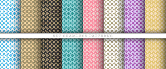 A set of seamless patterns for creative design. Original ornament for postcards, banners, posters, invitations, greetings and backgrounds