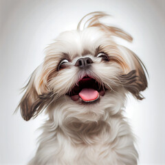  Shih Tzu with its mouth open