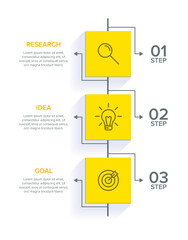 Vertical infographic design with icons and 3 options or steps. Thin line. Infographics business concept. Can be used for info graphics, flow charts, presentations, mobile web sites, printed materials.