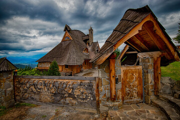 Stylish wooden cottage in Polish Podhale.