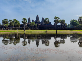 Fototapeta na wymiar Beautiful Angkor Wat reflection in Siem Reap, Cambodia