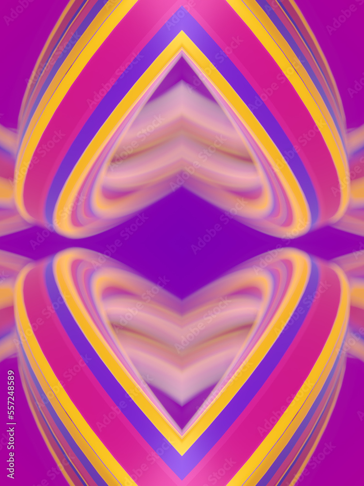 Poster Multi colored twisted shape. Abstract art background. 3d rendering digital illustration