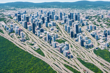 aerial view building and highway