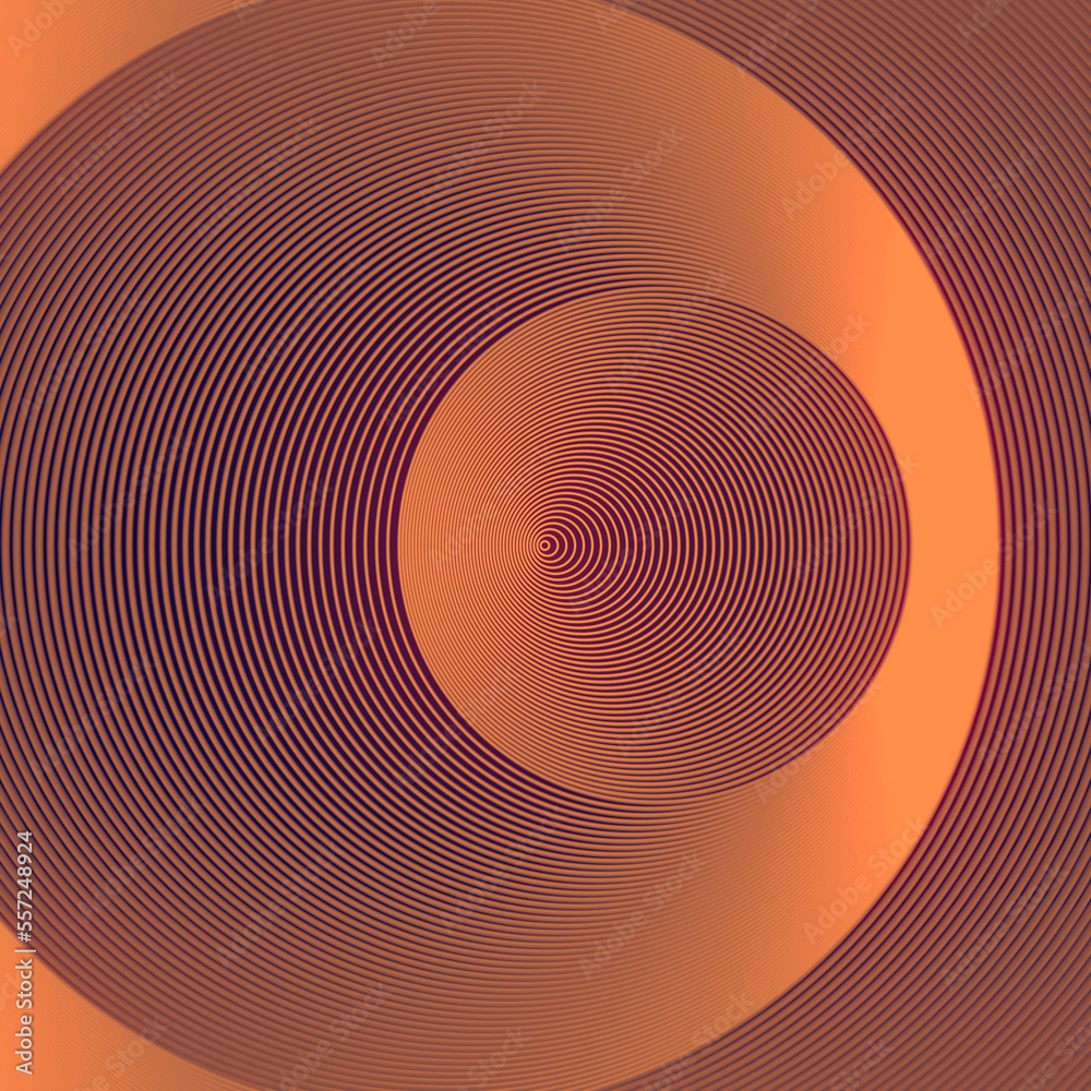 Poster Abstract Line Art pattern in the shape of a circle. Geometric background. 3d rendering digital illustration