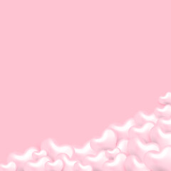 Card with pink heart. Vector realistic 3d object. Happy valentines day, women day holiday, dating invitation, wedding or marriage greeting card design. Vector romantic