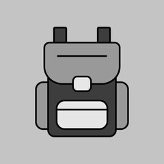 Camping backpack vector icon. Camping sign